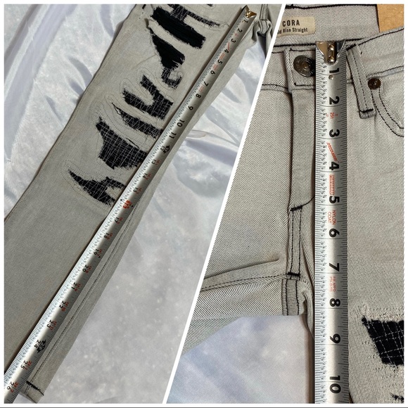 True Religion Cora Crop Mid Rise Straight Distressed Jeans Size 23 (WB-4) - Picture 9 of 9